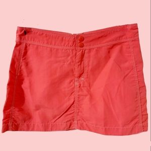 L. L. Bean Supplex Nylon Swim Skirt Snap Front Zip Fly Coral in Color